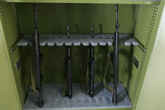 Διπλή πόρτα 3 μετάλλων ασφαλής στρατιωτικός ασφάλειας χάλυβα ντουλαπιών πυροβόλων όπλων ραφιών ασφαλής