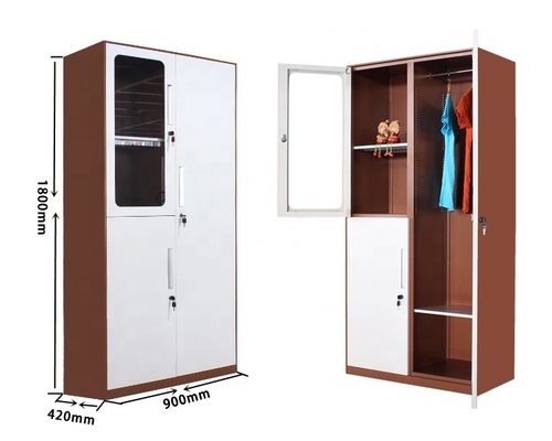 Σχεδιαστής 3 γραφείου ντουλαπών επίπλων κρεβατοκάμαρων ντουλάπια Almari Cubby χάλυβα πορτών