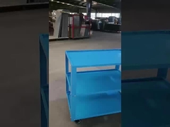 3 ράφι χάλυβα μετάλλων στρώματος με τα κυλώντας ράφια αποθήκευσης ροδών διευθετήσιμα